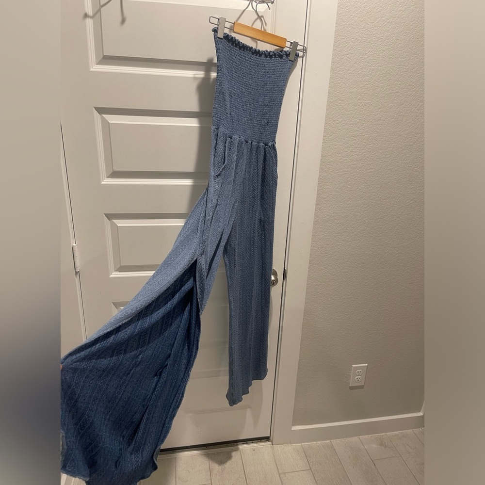 PEIXOTO smoked strapless harriet jumpsuit Sz L